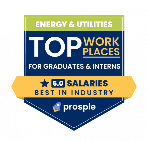 Energy & Utilities Top Work Places for Graduates & Interns 5.0 Salaries Best in Industry prosple award