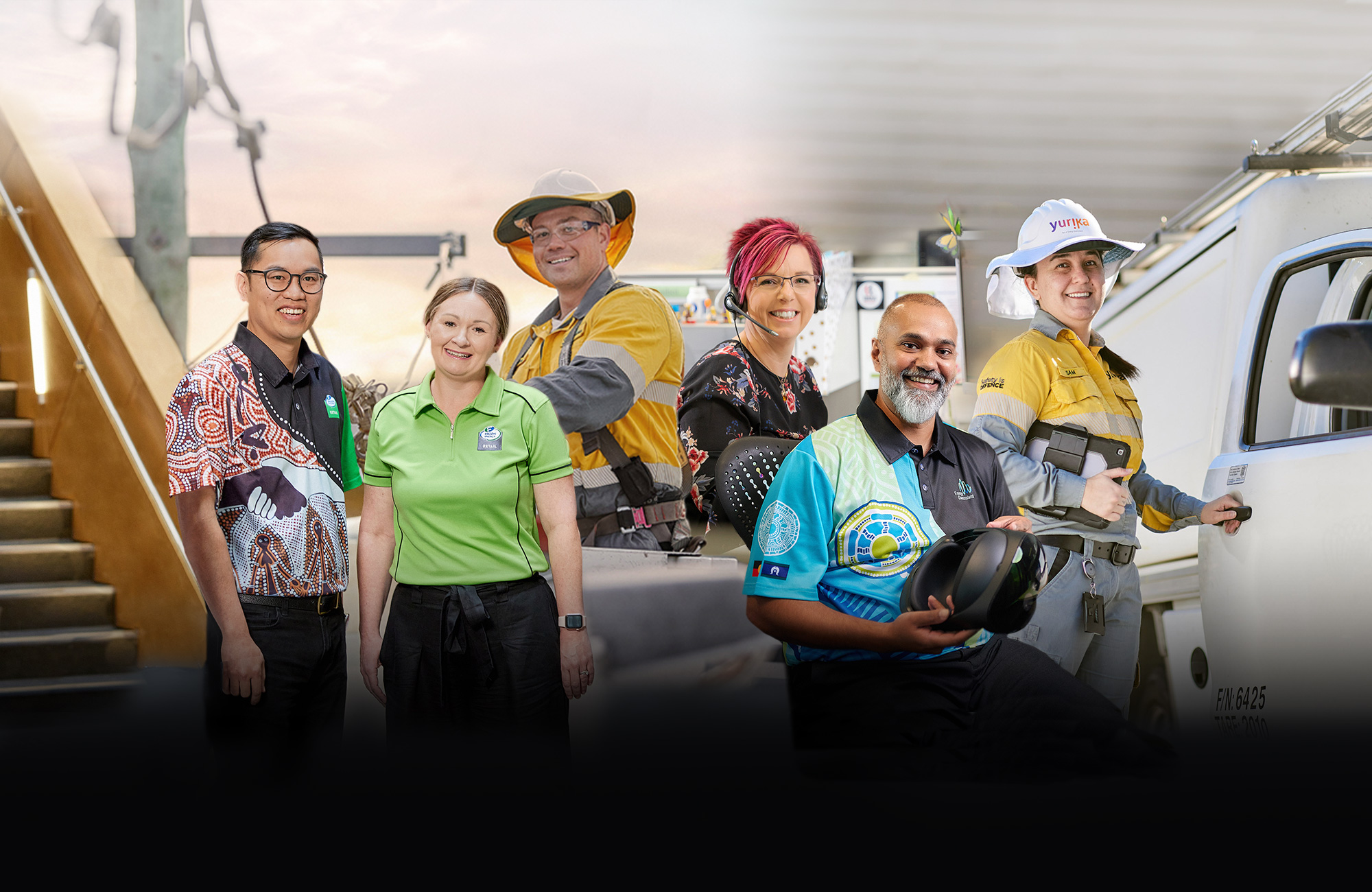 Montage of Energy Queensland employees