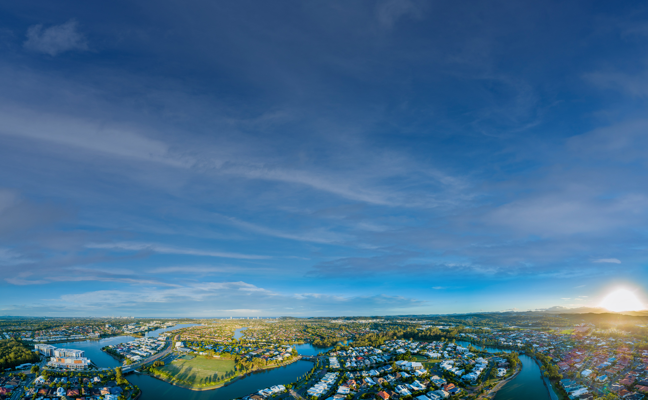 Gold Coast suburb aerial view