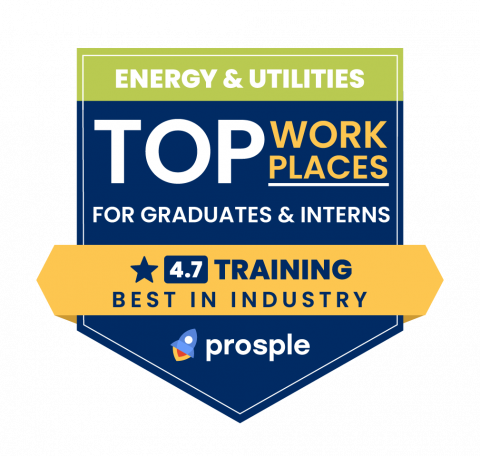 Energy & Utilities Top Work Places for Graduates & Interns 4.7 Training Best in Industry prosple award
