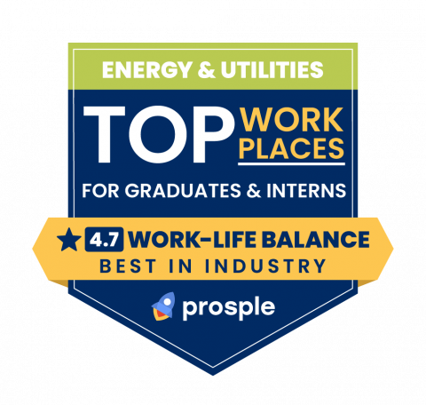 Energy & Utilities Top Work Places for Graduates & Interns 4.7 Work-Life Balance  Best in Industry prosple award