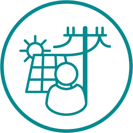 House icon with a electricity plug in the middle